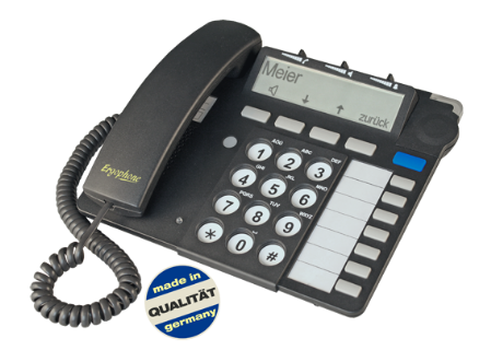 Ergonomic telephone with Service key