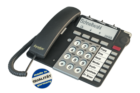Ergonomic telephone with emergency call function